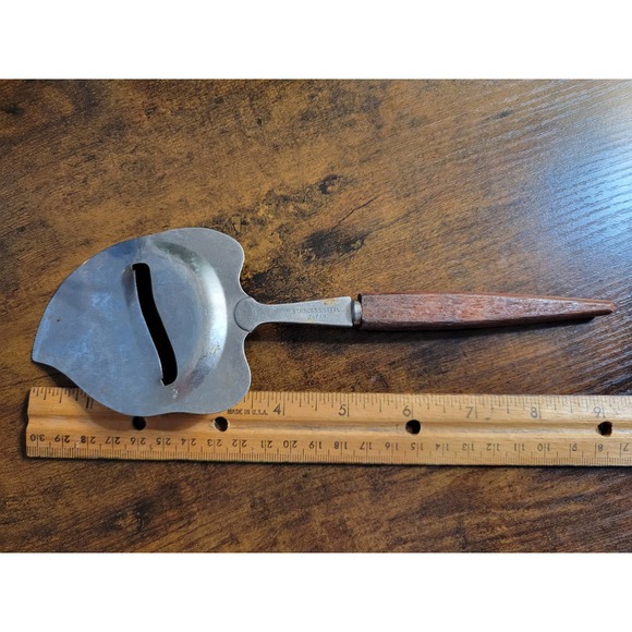 Vintage Stainless Steel Cheese Slicer/Server - Wood Handle -Made in Japan - Picture 7 of 7